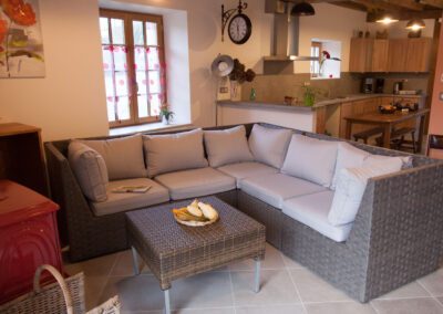 Le salon du gîte Les Pruniers en Sologne Domaine Merciers